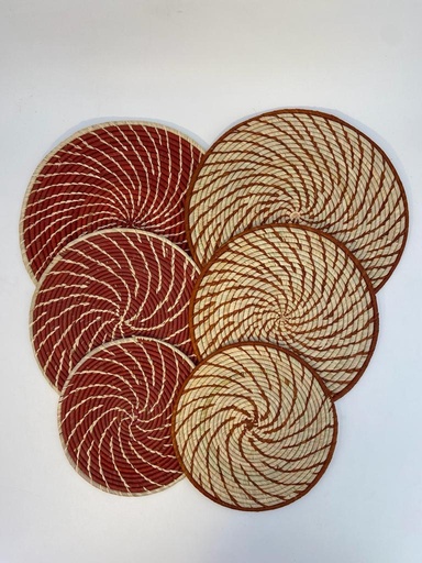 Dessous de plat en raphia - Rose & fibre naturelle  (copie)