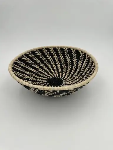 [RACB-NT028N] Corbeille 28 raphia - fibre naturelle sur noir