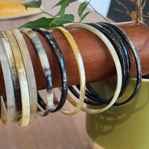 [CZBJ-BJ005C] Bracelet jonc en corne de zébu - 5mm de largeur