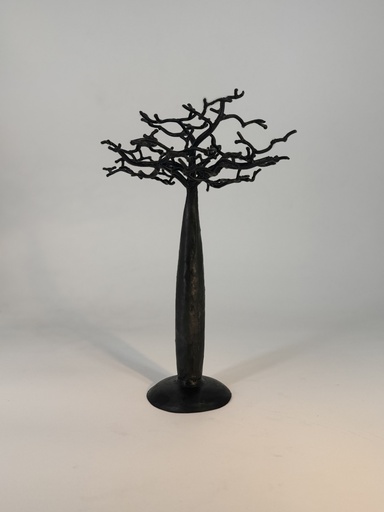 [FRBB-FF025F] Baobab a poser en métal recyclé - Modèle Finfino finition tôle noire - Diam 16 / H 25 cm